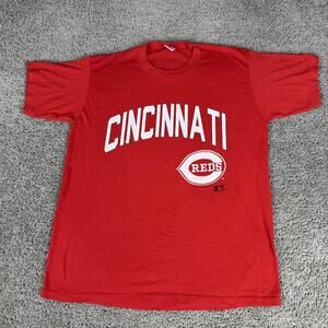 Vintage Cincinnati Reds Shirt Mens XL Red MLB Baseball Wolf USA 80s Graphic Tee